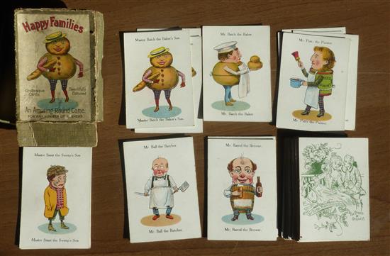 A 1920s card game of HAPPY FAMILIES by Chad Valley with illustrations by Linda Edgerton.